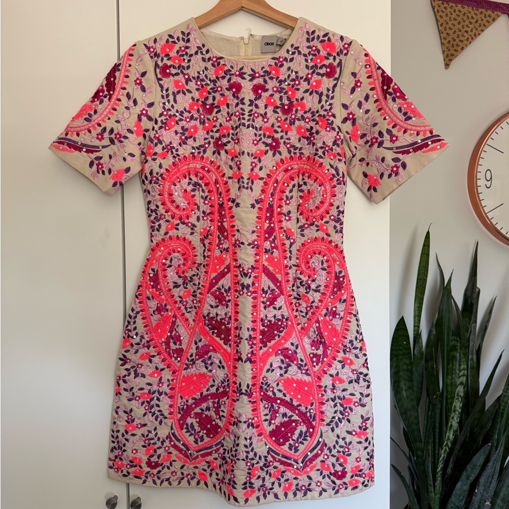 ASOS Pink and Cream Mini Dress